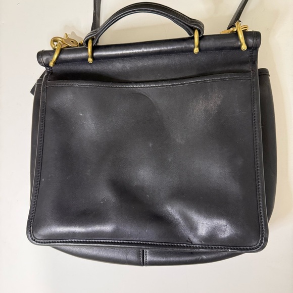 Vintage Black Leather Willis Coach Purse Crossbody Bag - Picture 12 of 16